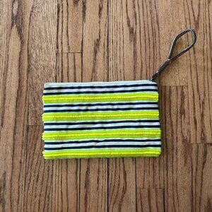 LOFT striped wristlet
